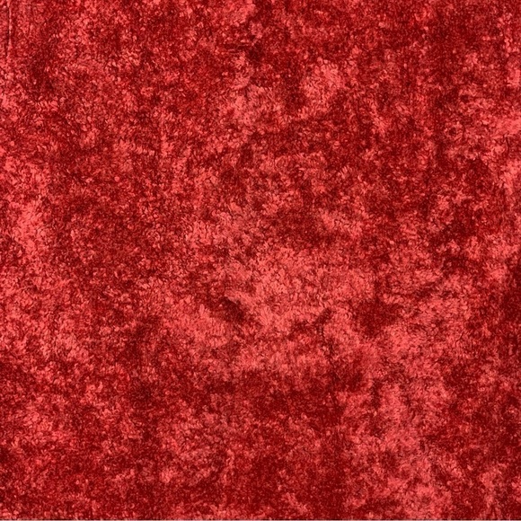 M Burgundy Red Faux Fur Sleeveless Vest Silver Thread Outerwear Medium Zip - Picture 9 of 10